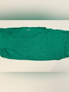 J. Crew Linen Emerald Green Crewneck Tee